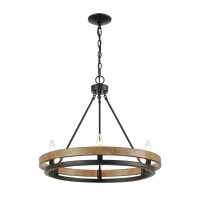 Ramsey 8-Light Chandelier In Matte Black And Aspen