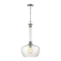 Glasgow 1-Light Pendant In Polished Chrome With Clear Glass