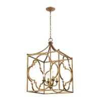 Wembley 4-Light Chandelier In Antique Gold