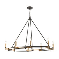 Talia 8-Light Island Light In Oil Rubbed Bronze And Satin Brass