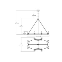 Talia 8-Light Island Light In Oil Rubbed Bronze And Satin Brass