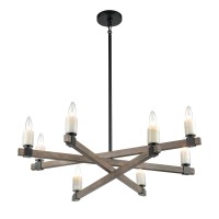 Stone Manor 34'' Wide 8-Light Chandelier - Matte Black