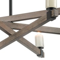 Stone Manor 34'' Wide 8-Light Chandelier - Matte Black