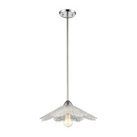 Radiance 1-Light Pendant In Polished Chrome With Clear Textured Glass