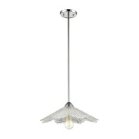 Radiance 1-Light Pendant In Polished Chrome With Clear Textured Glass