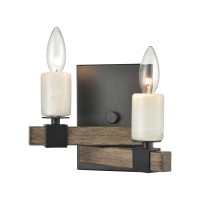 Stone Manor 2-Light Sconce In Aspen And Matte Black