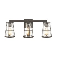 Kendrix 3-Light Vanity Light In Oil Rubbed Bronze With Water Glass