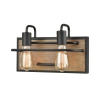 Copley 2-Light Vanity Light In Matte Black And Aspen