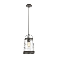 Azaria 1-Light Mini Pendant In Oil Rubbed Bronze With Water Glass