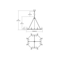 Talia 8-Light Chandelier In Oil Rubbed Bronze And Satin Brass