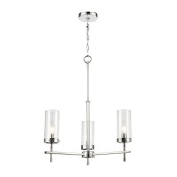 Melinda 3-Light Chandelier In Polished Chrome With Seedy Glass