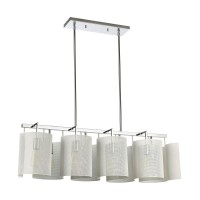 Santa Barbara 8-Light Island Light In Polished Chrome With White Perforated Metal