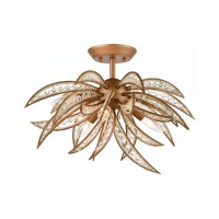 Naples 5-Light Semi Flush In Matte Gold With Clear Crystal