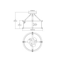 Geringer 3-Light Semi Flush In Charcoal And Beechwood With Seedy Glass Enclosure