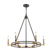 Talia 6-Light Chandelier In Oil Rubbed Bronze And Satin Brass