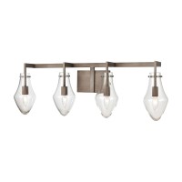 Culmination 4-Light Vanity Light In Weathered Zinc With Clear Glass