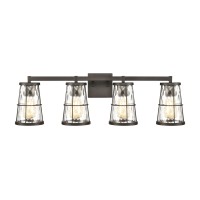 Kendrix 4-Light Vanity Light In Oil Rubbed Bronze With Water Glass