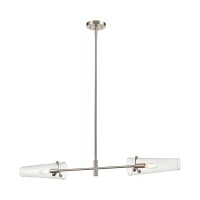 Valante 2-Light Island Light In Satin Nickel With Clear Glass