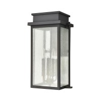 Elk Lighting Braddock 4-Light Outdoor Sconce In Architectural Bronze With Seedy Glass Enclosure