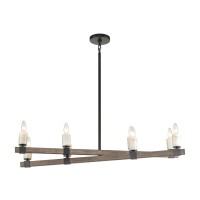 Stone Manor 8-Light Island Light In Aspen And Matte Black