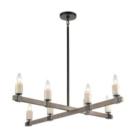 Stone Manor 8-Light Island Light In Aspen And Matte Black