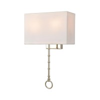 Shannon 2-Light Sconce In Polished Chrome With White Fabric Shade