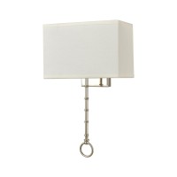 Shannon 2-Light Sconce In Polished Chrome With White Fabric Shade