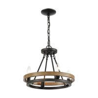 Ramsey 4-Light Chandelier In Matte Black And Aspen