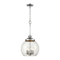 Chandra 4-Light Pendant In Polished Chrome With Clear Glass