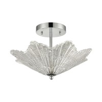 Radiance 3-Light Semi Flush In Polished Chrome With Clear Textured Glass