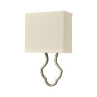 Lanesboro 1-Light Sconce In Dusted Silver With White Fabric Shade