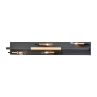 Heathrow 4-Light Vanity Light In Matte Black And Satin Brass