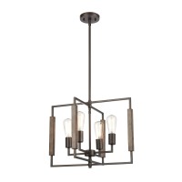 Zinger 4-Light Chandelier In Oil Rubbed Bronze And Aspen