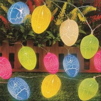 2 Pack Easter Lights Decorations, 3D Jumbo Crack Easter Eggs Fairy String Lights Battery Operated Easter Decorations For Home Indoor Outdoor Bedroom Easter Eggs Hunt Party, Total 10 Ft 20 Led