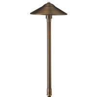 Volt Max Spread 12V Solid Cast Brass Path Light 25 Tall 9 Shade