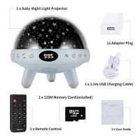 Night Light For Kids Room With Sound Machine Baby Night Light Star Projector White Noise Machine For Sleeping Soother Nursery Lamp 9 Natural Sounds 20 Lullabies Remote Control Timer