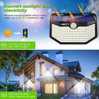 Solar Lights Outdoor 120 Led With Lights Reflector And 3 Lighting Modes,Solar Motion Sensor Security Lights, Ip65 Waterproof Solar Powered Wall Lights For Garden Patio Yard Deck Pendant Lights(4Pack)