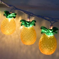 Abeja Pineapple String Lights, 8.5Ft Pineapple Fairy Lights With 10 Pineapple Lights Decorations, Pineapple Tropical Theme Lights, Summer Patio String Lights For Home Hawaiian Party Camping Bars Decor