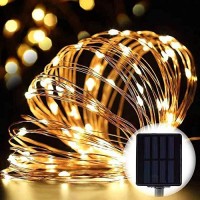 Maokot Solar Christmas Lights, 200 Led Solar String Lights ,72Ft 8 Modes Solar Fairy Lights,Copper Wire Solar Christmas Lights For Garden Patio Party Christmas Lights(Warm White)