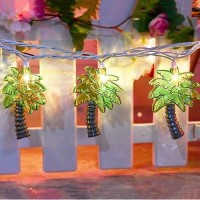 Palm Tree String Lights Outdoor Summer Beach Themed Decoratives String Lights With 10 Palm Tree Patio Light Plug In Indoor Fai