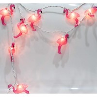 Goothy 85Ft Pink Flamingo String Lights Summer Patio Outdoor String Lights With 10 Mini Flamingo Lights Plug In Decorative Fa