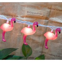 Goothy 85Ft Pink Flamingo String Lights Summer Patio Outdoor String Lights With 10 Mini Flamingo Lights Plug In Decorative Fa