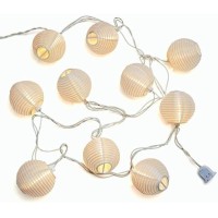 White Lantern String Lights Plug In 85Ft Hanging Indoor Decorative String Lights With 10 Cute White Nylon Lanterns Lights Conn