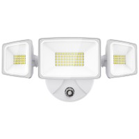 Onforu 60W Led Dusk To Dawn Outdoor Lighting, 6000Lm Exterior Flood Lights, Ip65 Waterproof Outdoor 3 Adjustable Heads Photocell Lights Fixture, 6500K Daylight Floodlights For Garage, Patio, Yard