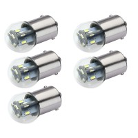 #89 #67 #303 Miniature Bulb Led Replacement | 12/28 Volt Ac/Dc | Base Style: Ba15S | Replacement For #67, 69, 89, 98, 1247, 441067-1, 97, 631, 1155, 9421777, 303, 623, 1251 (5-Pack; Bright White)