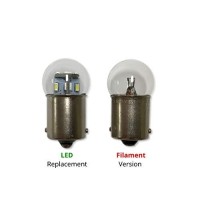 #89 #67 #303 Miniature Bulb Led Replacement | 12/28 Volt Ac/Dc | Base Style: Ba15S | Replacement For #67, 69, 89, 98, 1247, 441067-1, 97, 631, 1155, 9421777, 303, 623, 1251 (5-Pack; Bright White)