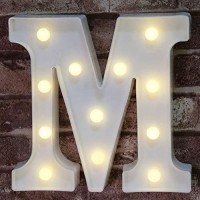 Pooqla Led Marquee Letter Lights Sign, Light Up Alphabet Letter For Home Party Wedding Decoration M