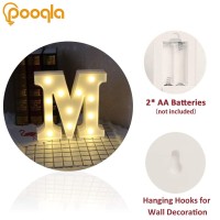 Pooqla Led Marquee Letter Lights Sign, Light Up Alphabet Letter For Home Party Wedding Decoration M