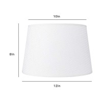 Alucset Double Medium Paper Lamp Shades Set Of 2, Drum Lampshades For Table Lamp And Floor Light, 10X12X8 Inch, Natural Crafted, Spider (Paper White, 2 Pcs Pack)