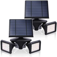 Emaner Outdoor Solar Lights With Motion Detector, 2-In-1 Flood Light, 6000K Waterproof, Dusk To Dawn Wireless Security Powered Landscape Light For Yard, Garden, Porch, 2-Pack